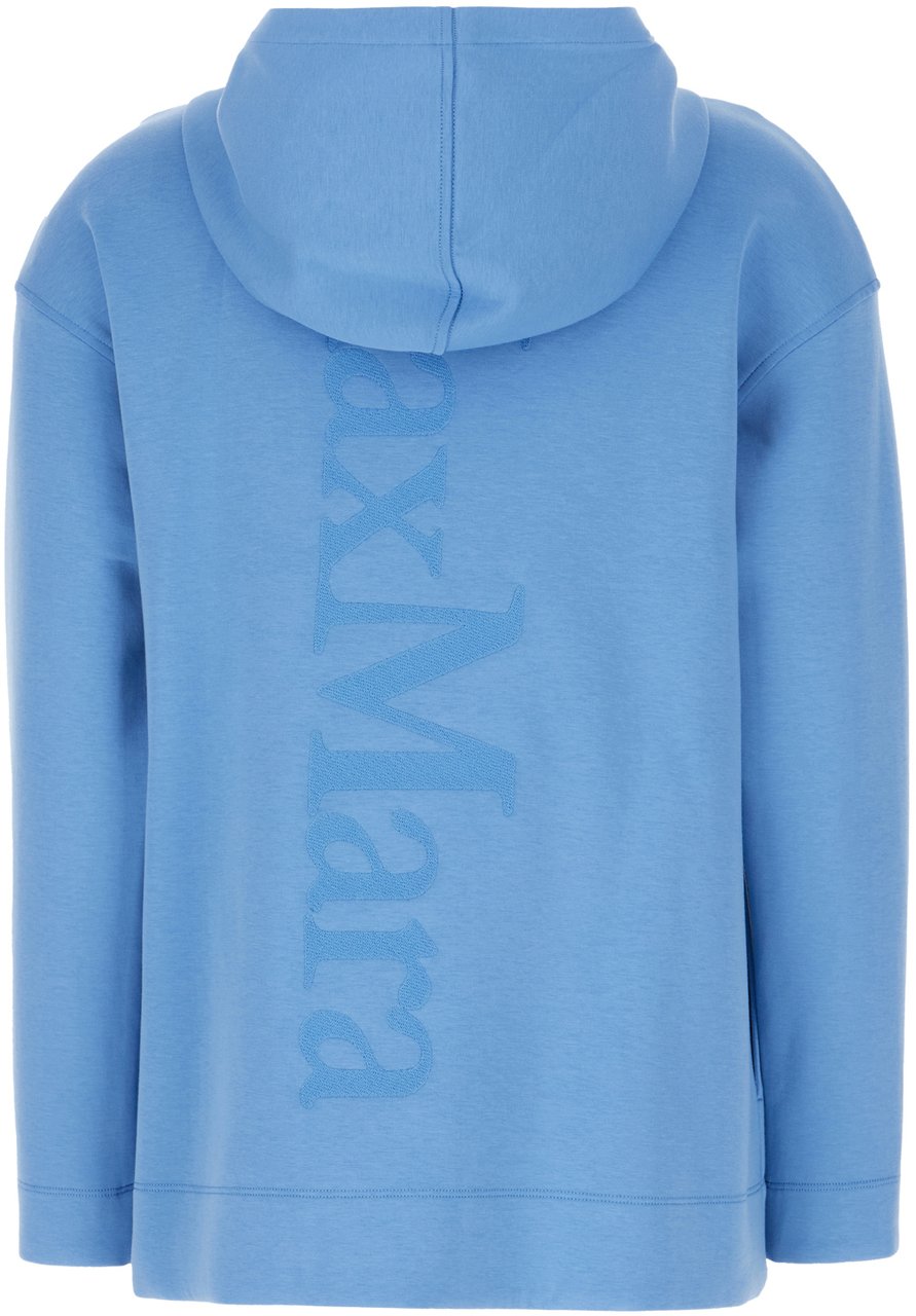 Max Mara Max Mara S Light blue stretch cotton blend sweatshirt Lichtblauw