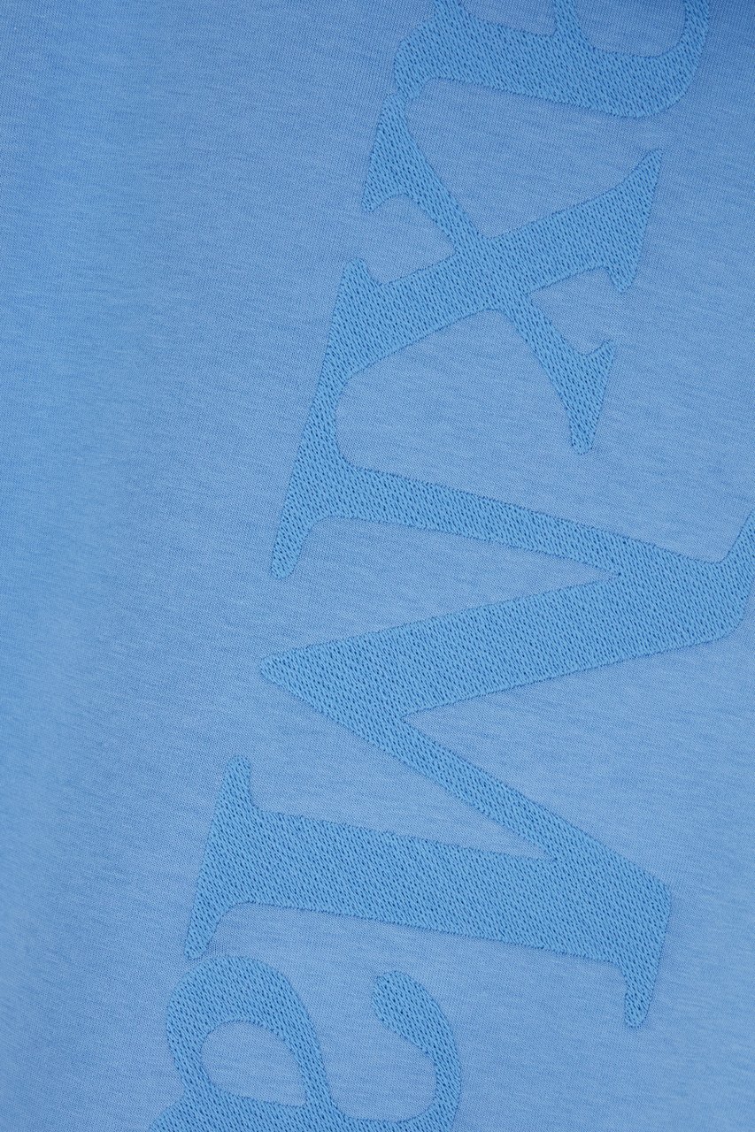 Max Mara Max Mara S Light blue stretch cotton blend sweatshirt Lichtblauw