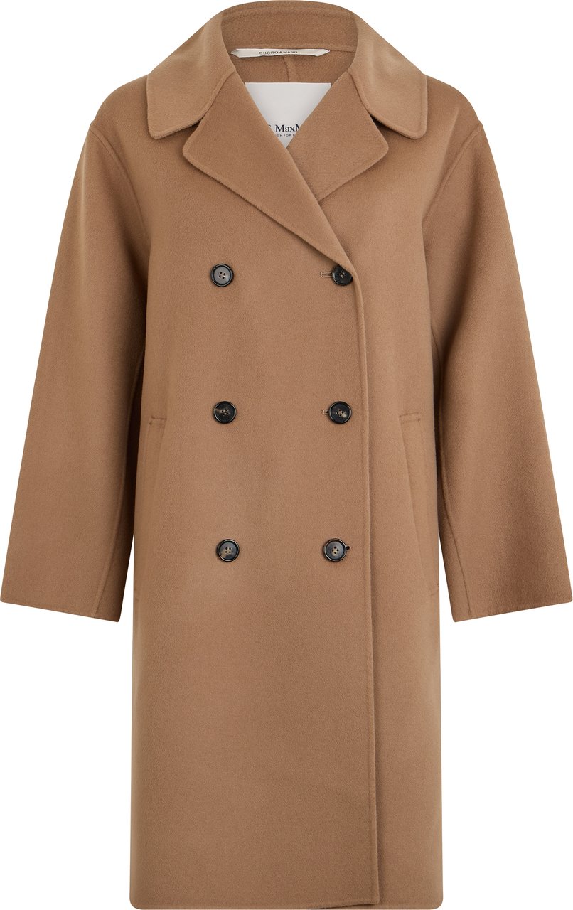 Max Mara Double-breasted coat in virgin wool Neutraal
