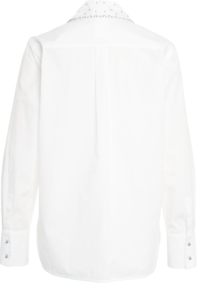 Max Mara Blouse with rhinestones 'Staffa' Wit
