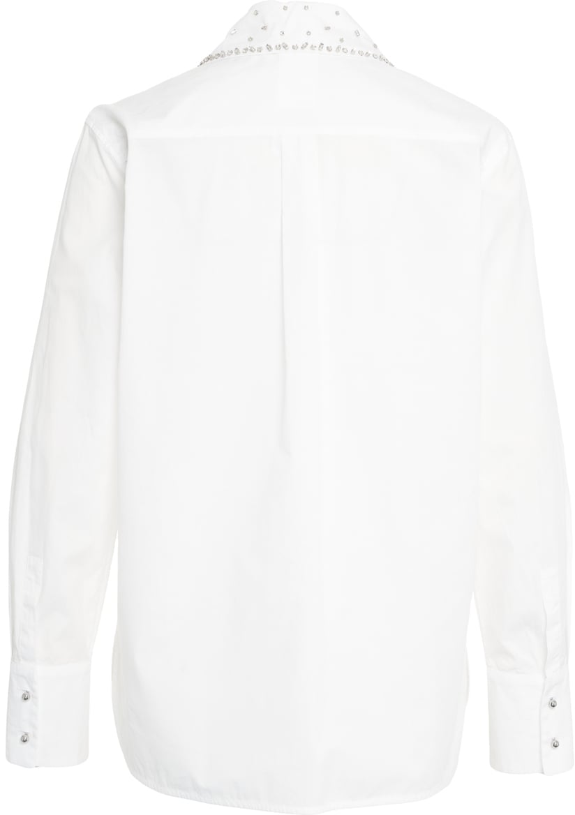 Max Mara Blusa con strass 'Staffa' Wit