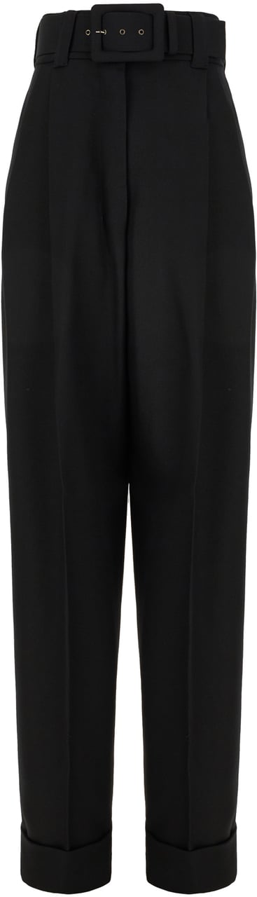 Max Mara Max Mara Pianoforte Black wool pants Zwart