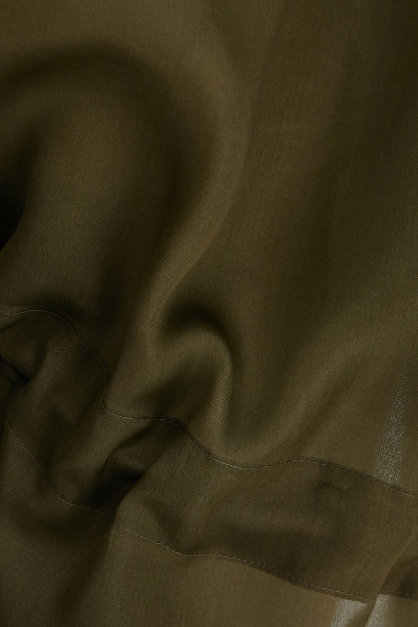 Max Mara Max Mara Military green organza oversize parka Groen