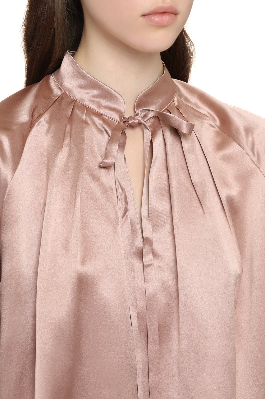 Max Mara Tamigi Silk blouse with bow Roze