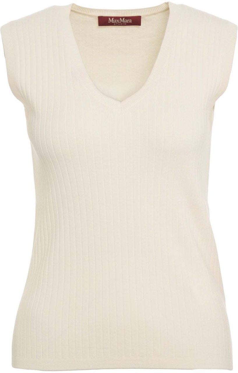 Max Mara Ribbed top 'Umile' Beige