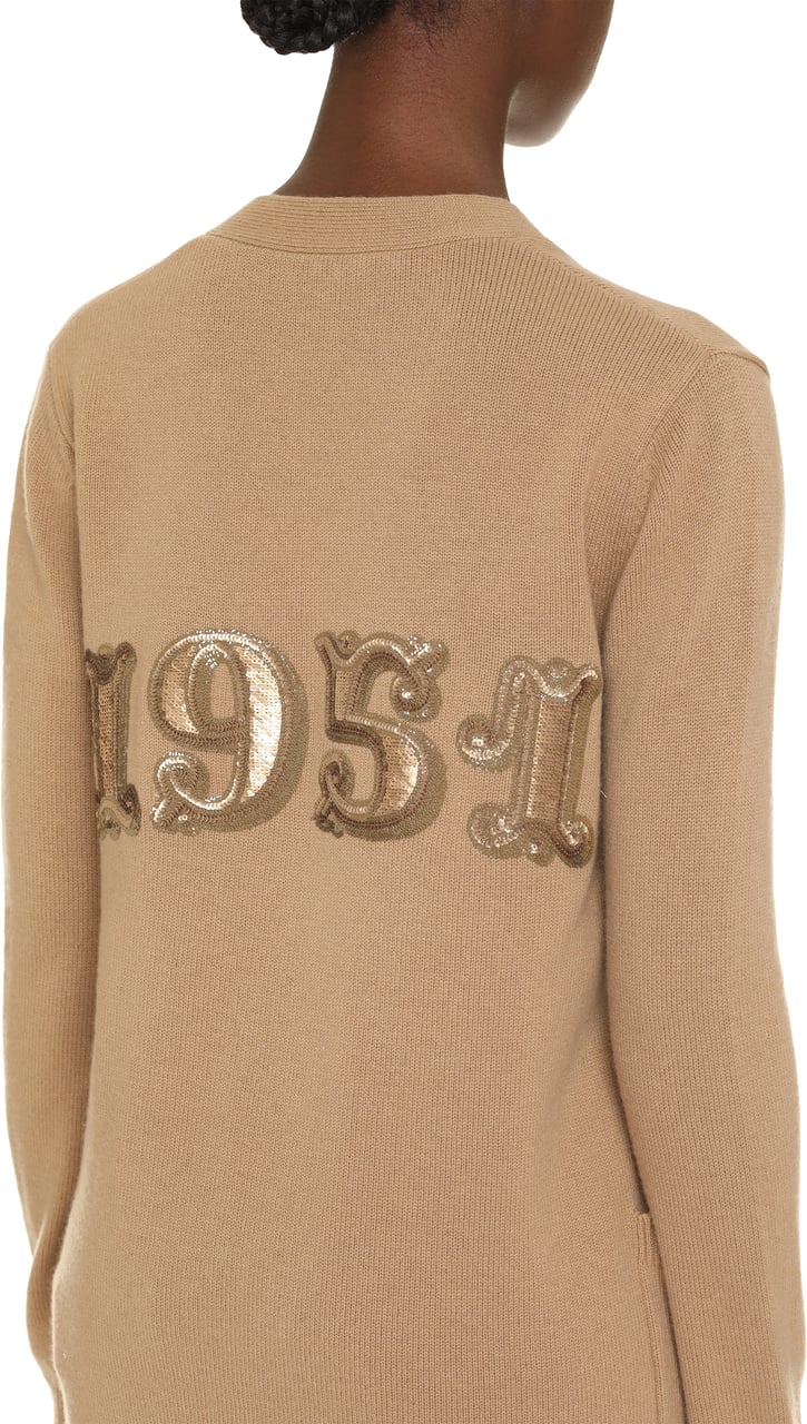 Max Mara Villar Wool and cashmere cardigan Bruin