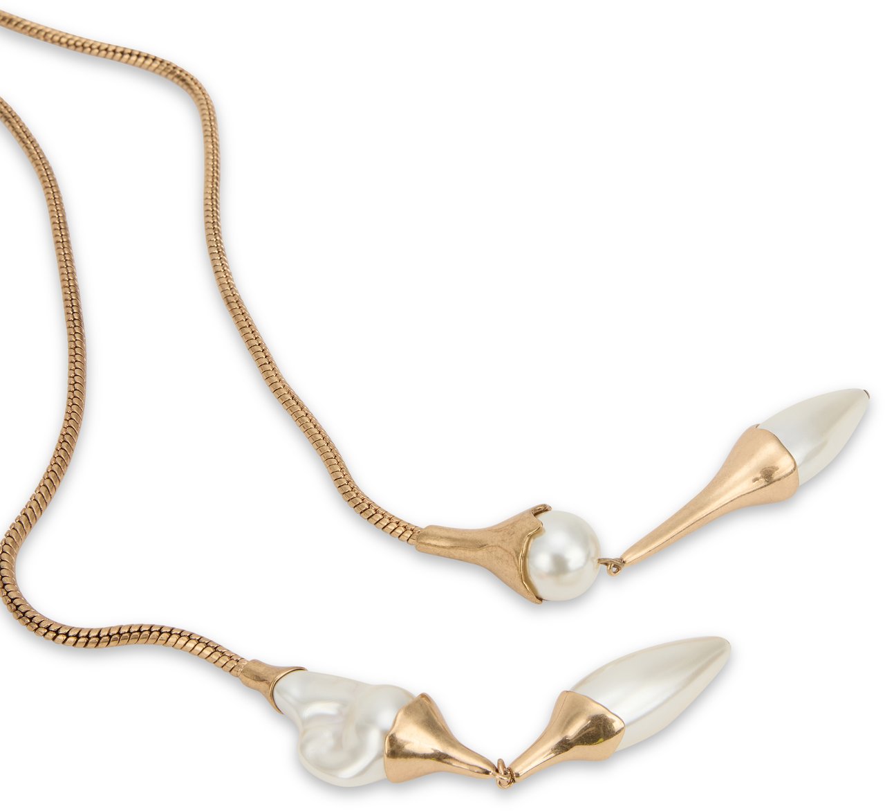 Max Mara Metal necklace with hanging details Goud