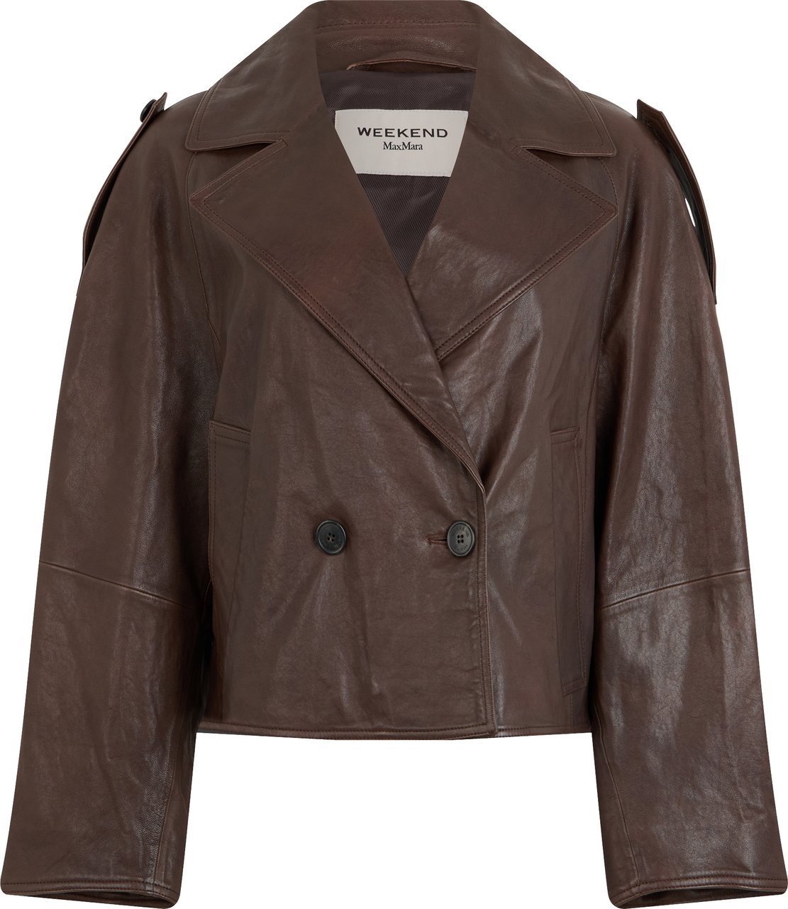 Max Mara Short leather jacket Bruin