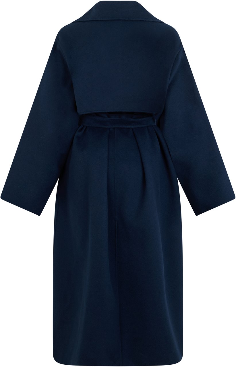 Max Mara Long coat in virgin wool Blauw