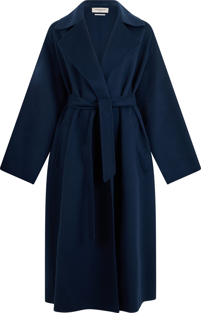Max Mara Long coat in virgin wool Blauw