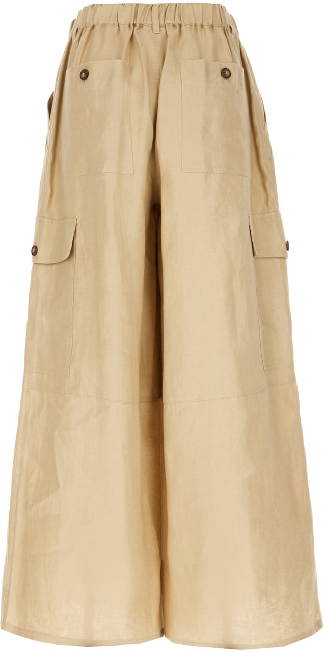 Max Mara Max Mara Weekend Sand linen pants Neutraal