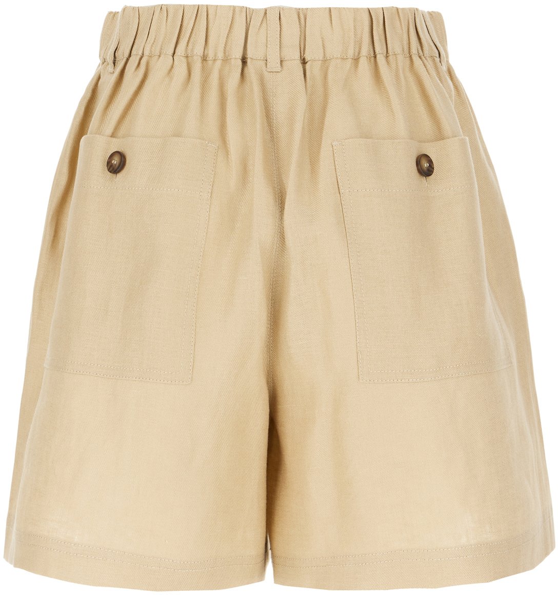 Max Mara Max Mara Weekend Sand linen shorts Neutraal