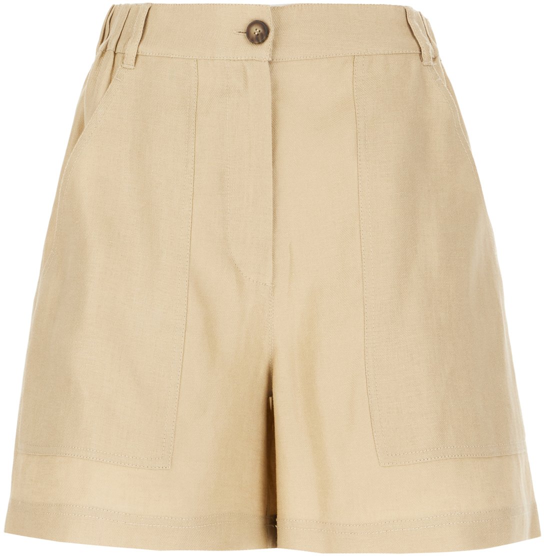 Max Mara Max Mara Weekend Sand linen shorts Neutraal