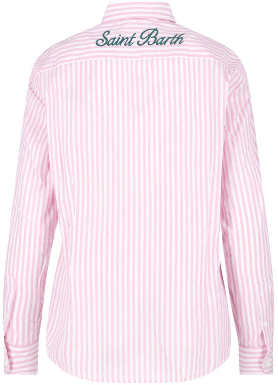 MC2 Saint Barth Shirts Cotton Sb Stripes V 21 Emb Roze