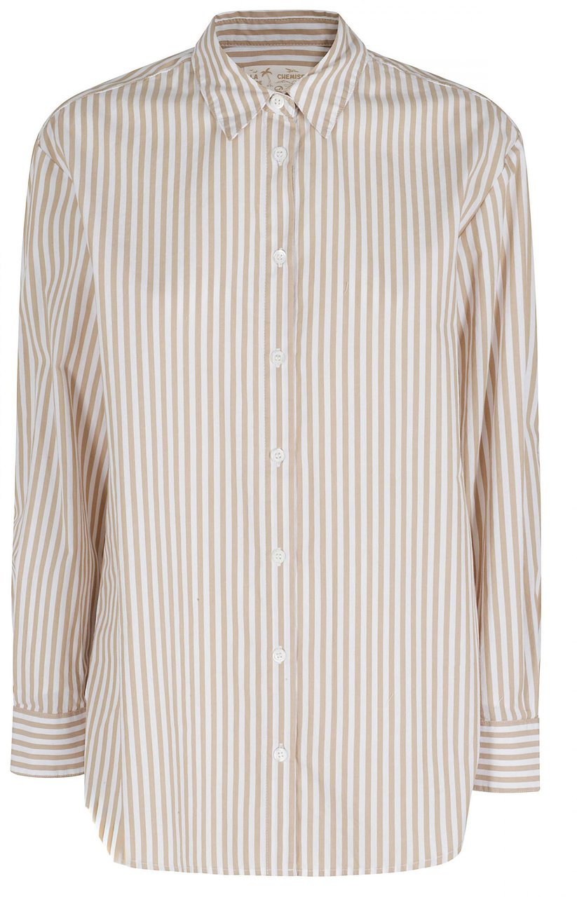 MC2 Saint Barth Shirts Cotton Sb Beach Stripes V 11 E Wit