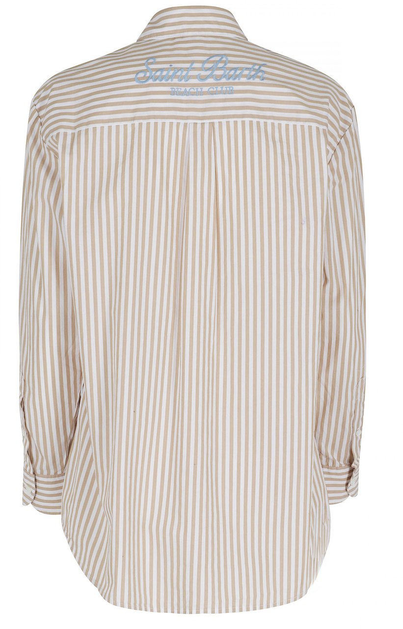MC2 Saint Barth Shirts Cotton Sb Beach Stripes V 11 E Wit