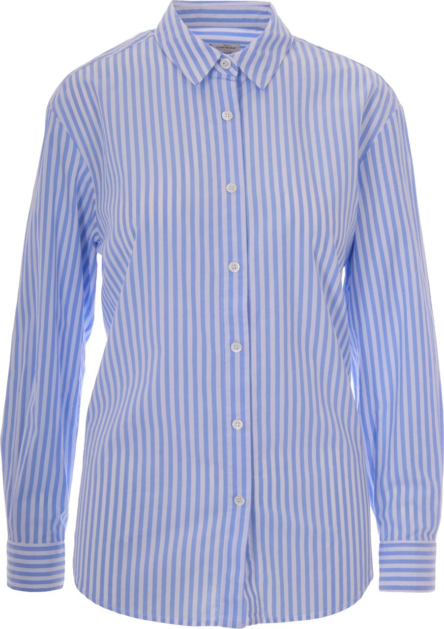 MC2 Saint Barth Shirts Cotton Stripes V Snoopy Amour Lichtblauw