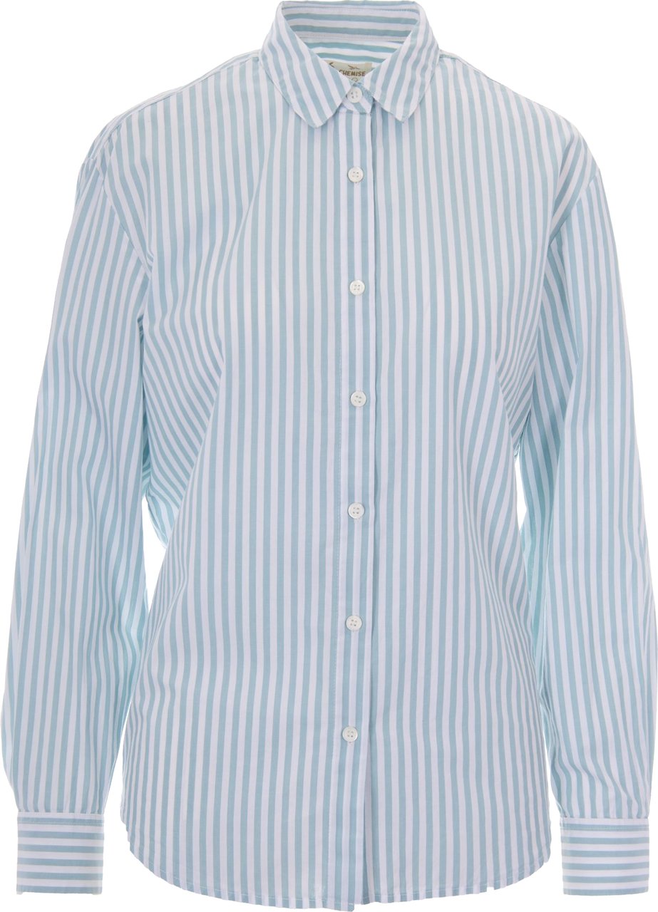 MC2 Saint Barth Shirts Cotton Stripes V Snoopy Tennis Lichtblauw