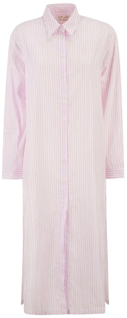 MC2 Saint Barth Shirts Cotton Stripes V 21 Lux Emb Roze