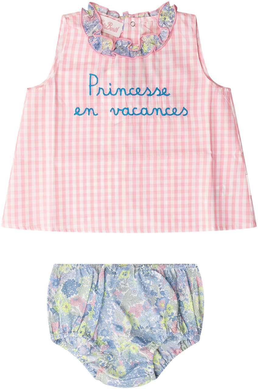 MC2 Saint Barth Set Bambina con Top Ricamato e Bloomers Divers