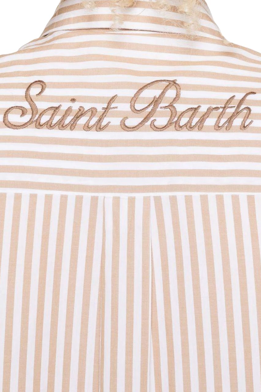 MC2 Saint Barth Shirts Cotton Stripes V 11 Emb Wit