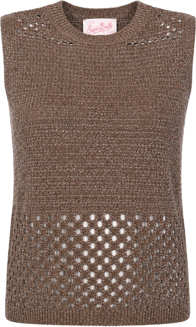 MC2 Saint Barth Top Crochet Mesh Lurex 13L Bruin