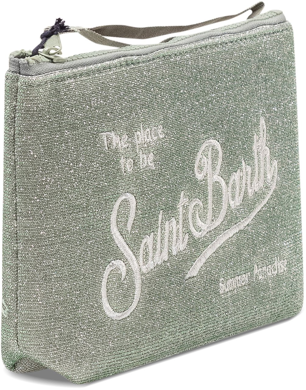 MC2 Saint Barth Pochette Aline con Zip e Stampa Frontale Lime