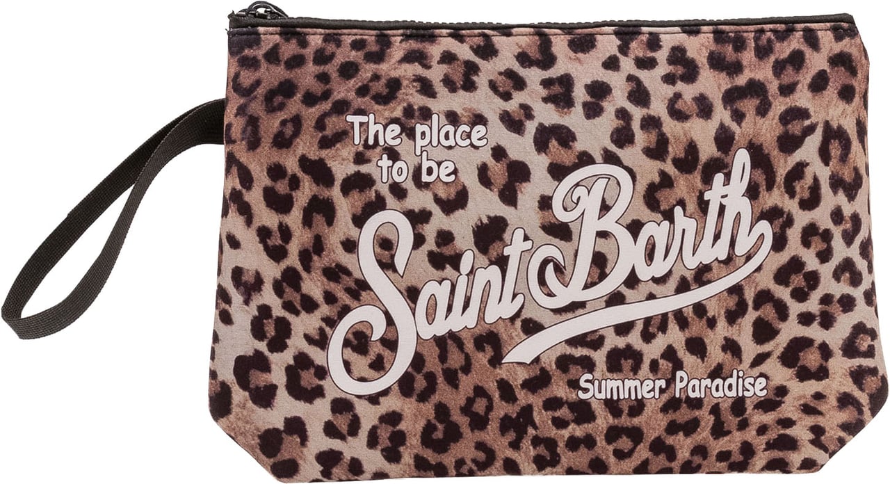 MC2 Saint Barth Pochette Aline con Stampa Animalier Beige
