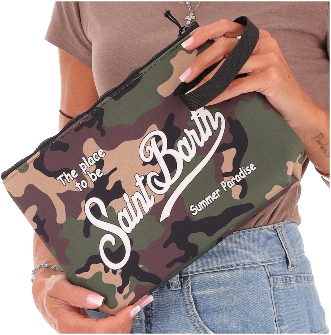 MC2 Saint Barth Bags Camouflage Donkergroen