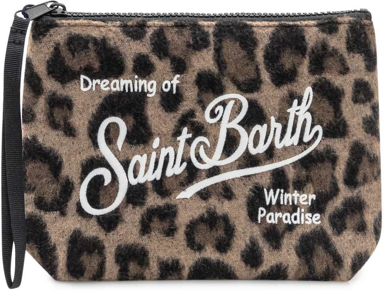 MC2 Saint Barth Pochette MC2 Saint Barth Aline Felt Animalier Bruin