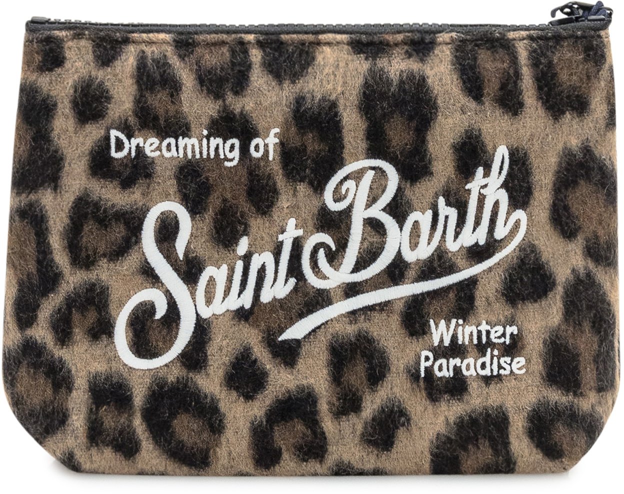 MC2 Saint Barth Pochette MC2 Saint Barth Aline Felt Animalier Bruin