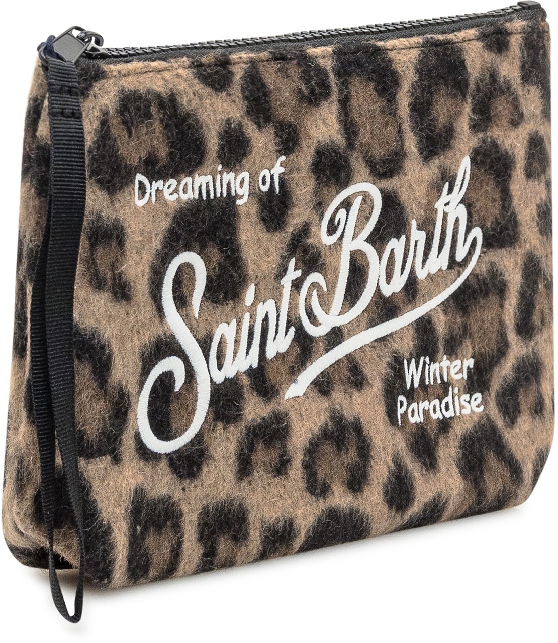 MC2 Saint Barth Pochette MC2 Saint Barth Aline Felt Animalier Bruin
