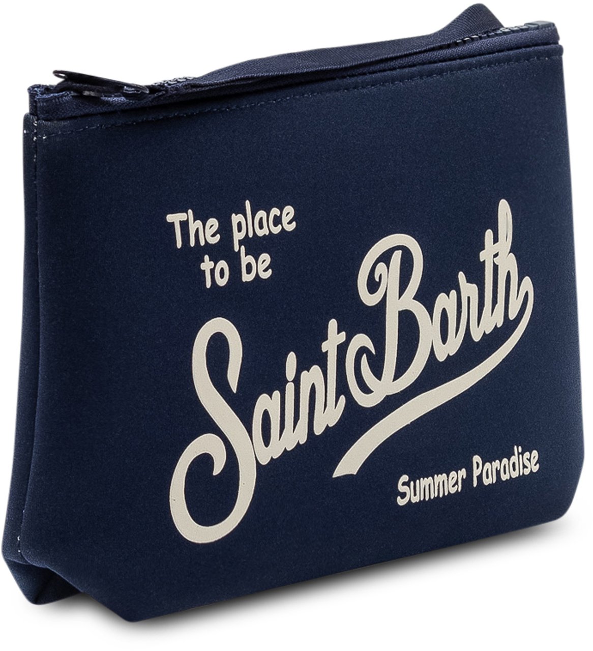 MC2 Saint Barth Pochette Aline con Chiusura a Zip e Logo Frontale Navy
