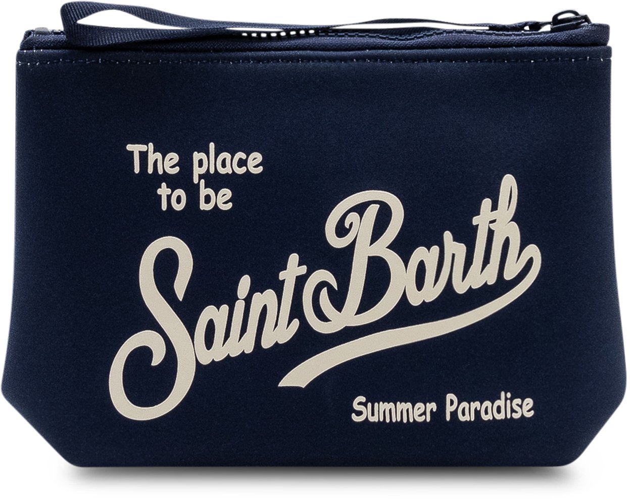 MC2 Saint Barth Pochette Aline con Chiusura a Zip e Logo Frontale Navy