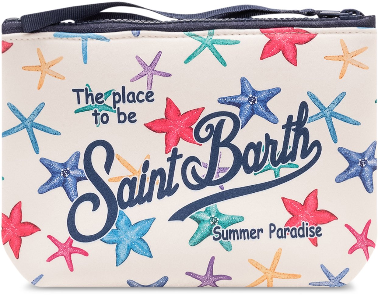 MC2 Saint Barth Pochette Aline con Zip e Stampa Stelle Marine Wit