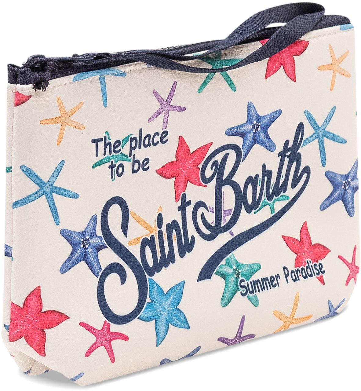 MC2 Saint Barth Pochette Aline con Zip e Stampa Stelle Marine Wit
