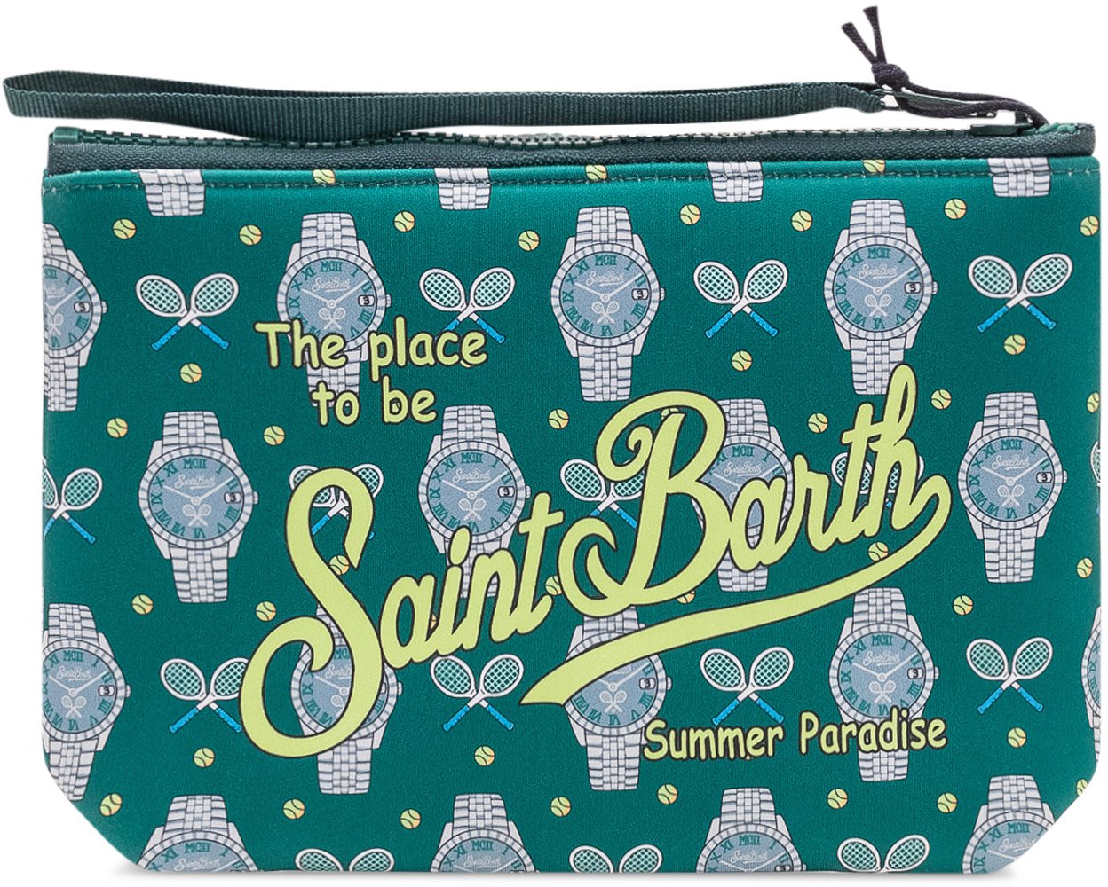 MC2 Saint Barth Pochette Aline con Zip e Stampa Grafica Groen