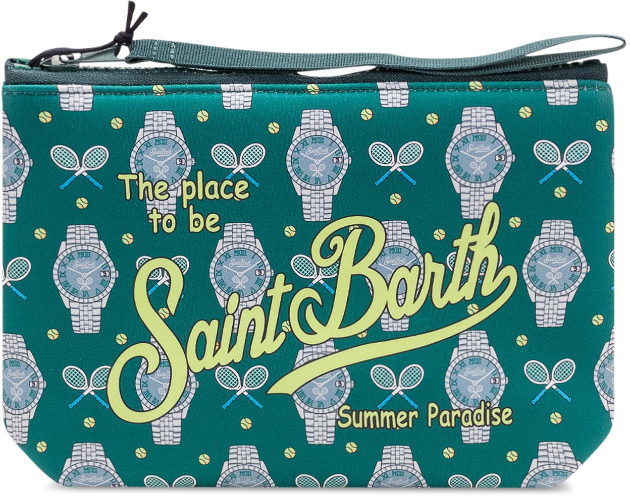MC2 Saint Barth Pochette Aline con Zip e Stampa Grafica Groen