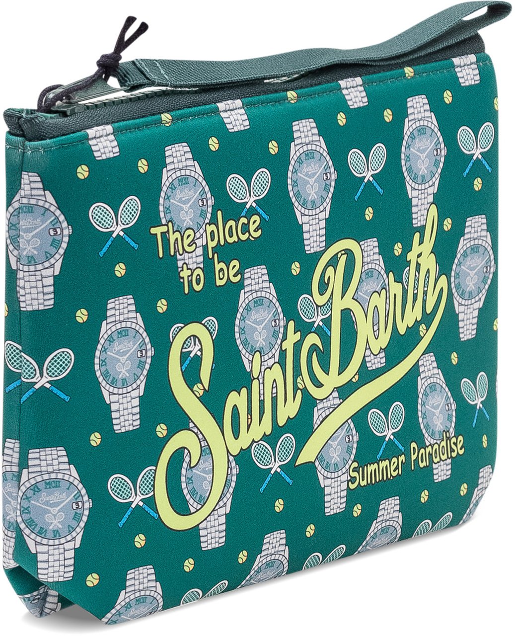 MC2 Saint Barth Pochette Aline con Zip e Stampa Grafica Groen