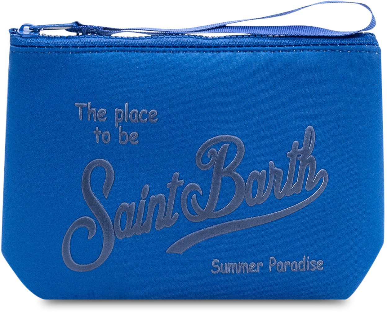 MC2 Saint Barth Pochette con Stampa Frontale e Zip Blauw