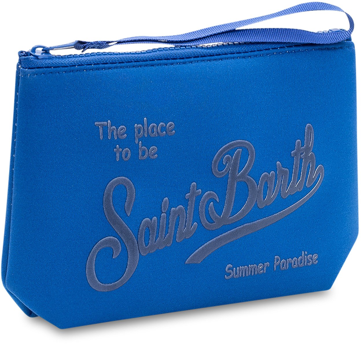 MC2 Saint Barth Pochette con Stampa Frontale e Zip Blauw