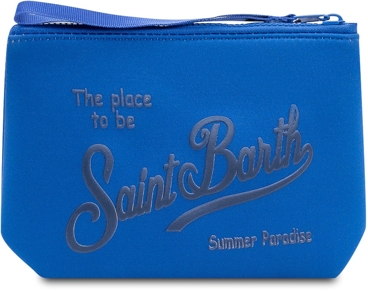 MC2 Saint Barth Pochette con Stampa Frontale e Zip Blauw