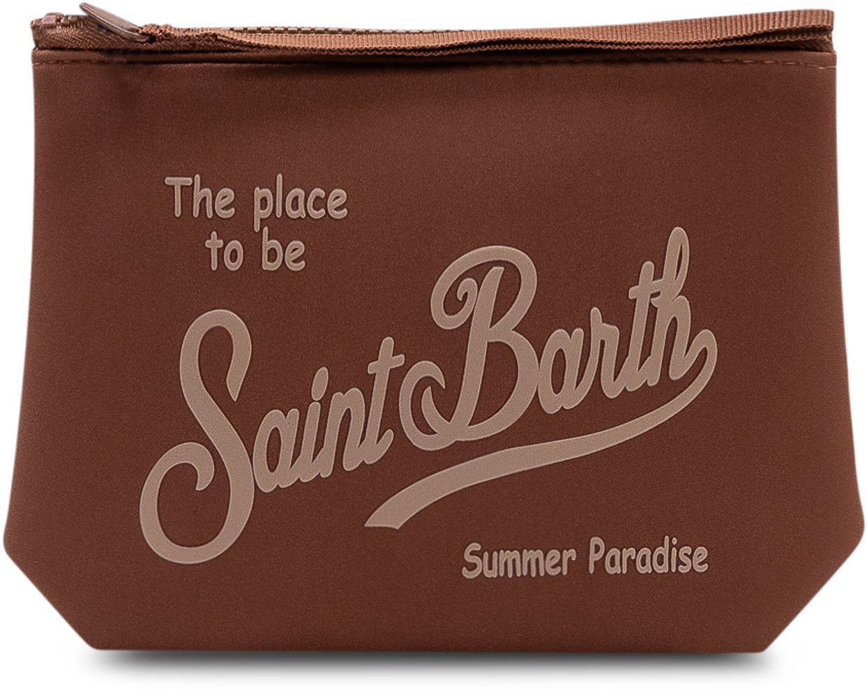 MC2 Saint Barth Pochette Aline con Chiusura a Zip e Logo Frontale Bruin