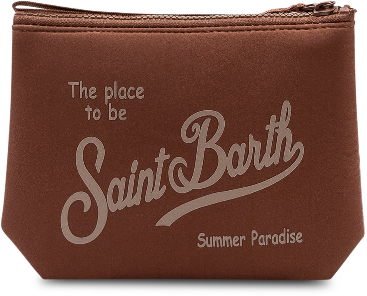 MC2 Saint Barth Pochette Aline con Chiusura a Zip e Logo Frontale Bruin