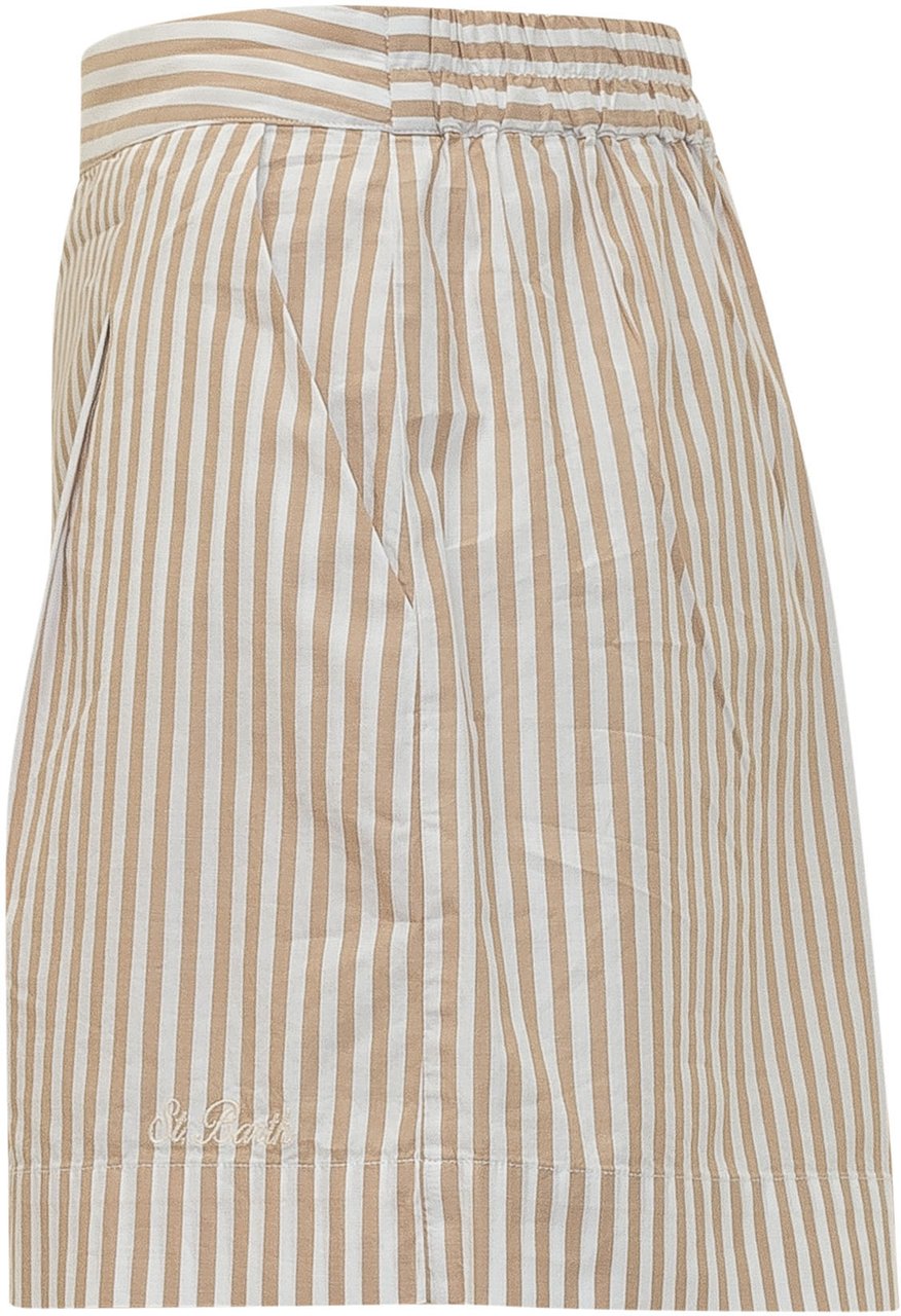MC2 Saint Barth Shorts a Righe con Pinces Beige