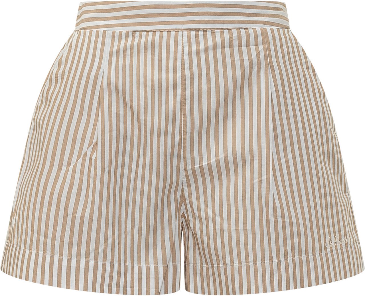 MC2 Saint Barth Shorts a Righe con Pinces Beige