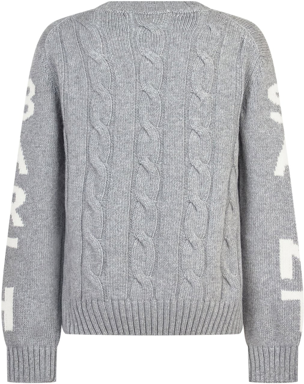 MC2 Saint Barth Maglione Grigio a Treccia con Logo Lichtgrijs