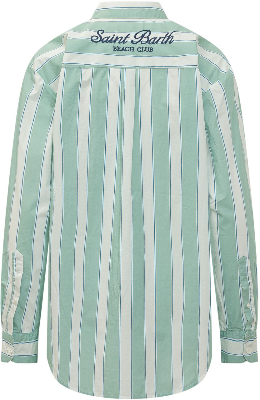 MC2 Saint Barth Camicia a Righe Verticali Lime