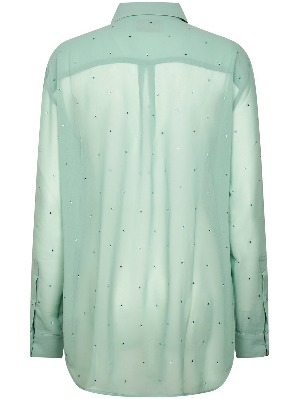 MC2 Saint Barth Sheer Georgette Shirt with Rhinestone Embellishments Wit