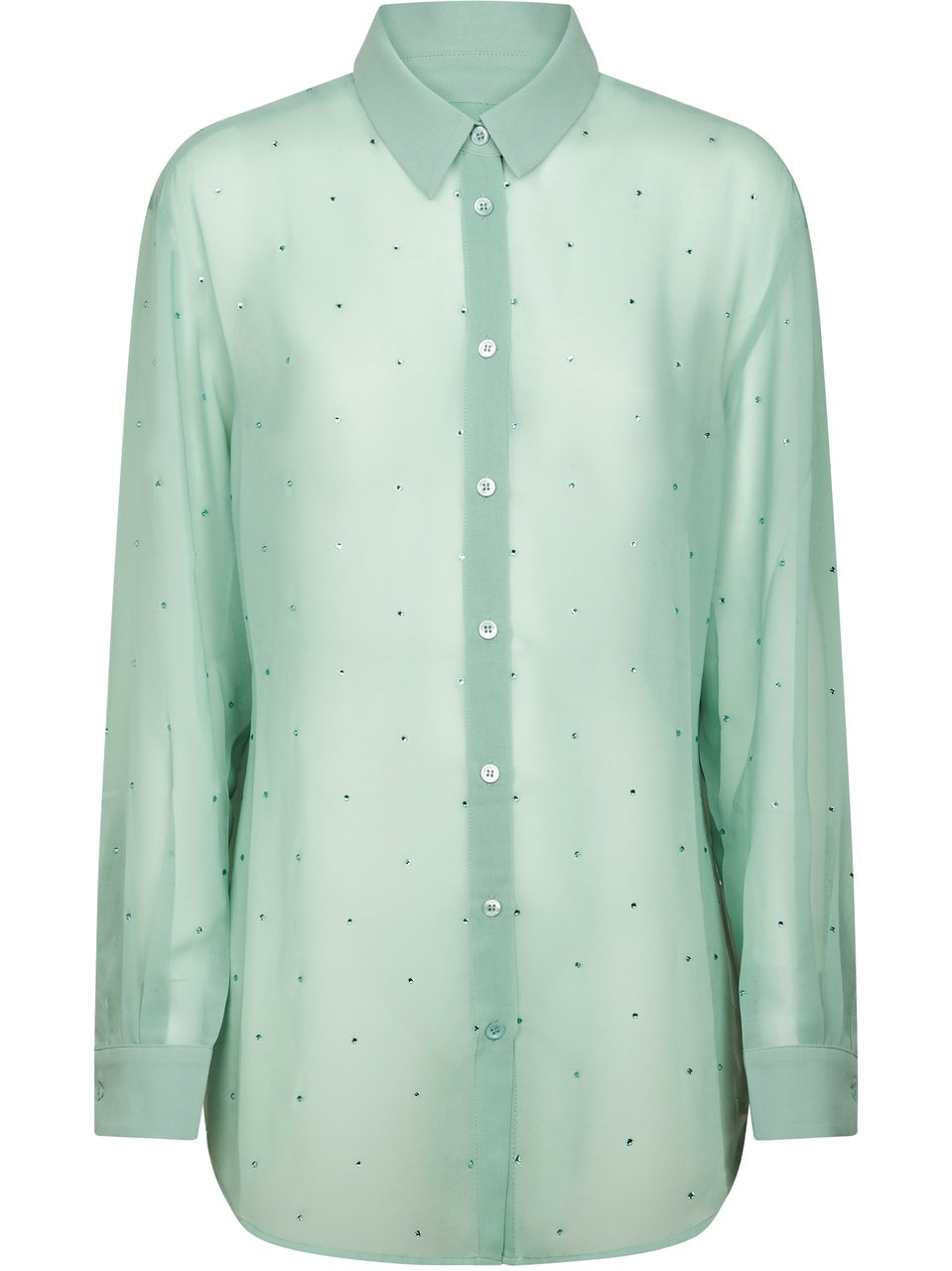 MC2 Saint Barth Sheer Georgette Shirt with Rhinestone Embellishments Wit